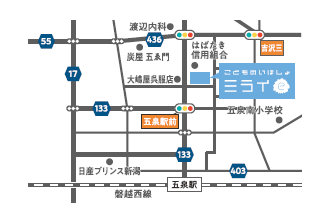 「こどものいばしょ ミライe」の地図