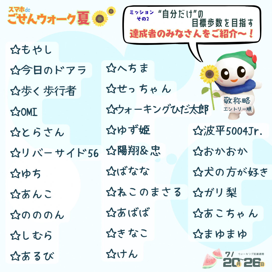ごせんウォーク夏_結果(1)