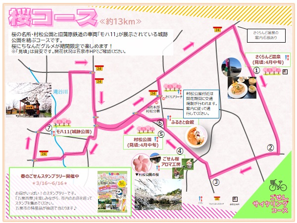 ごせんサイクリングコース≪春編≫さくらコース1