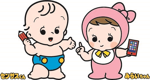 国勢調査イメージキャラクター センサスくん・みらいちゃん