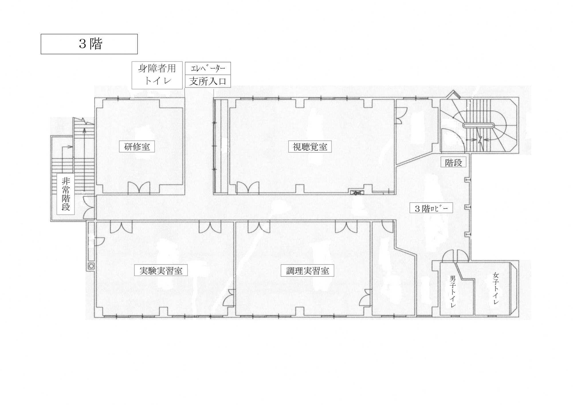 村松公民館3階案内図