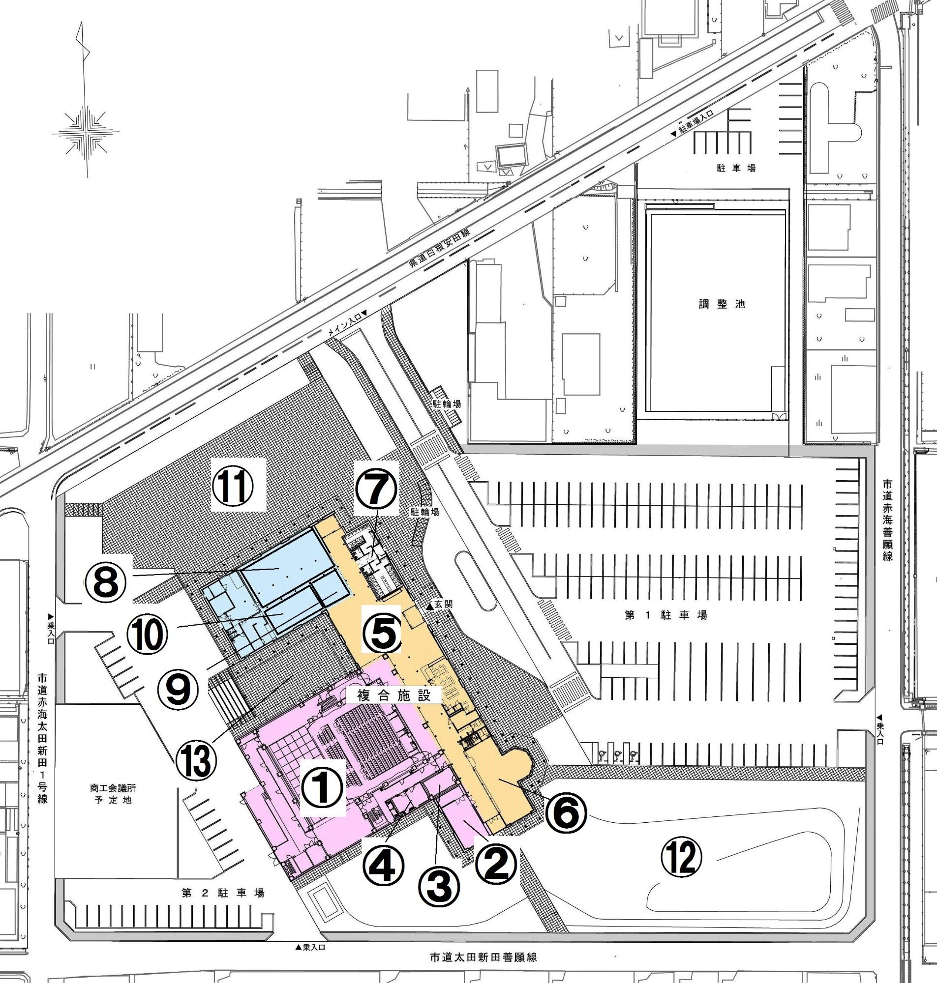 五泉市複合施設実施設計（配置図）
