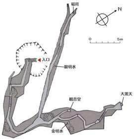 大沢鍾乳洞内の地図